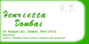 henrietta dombai business card